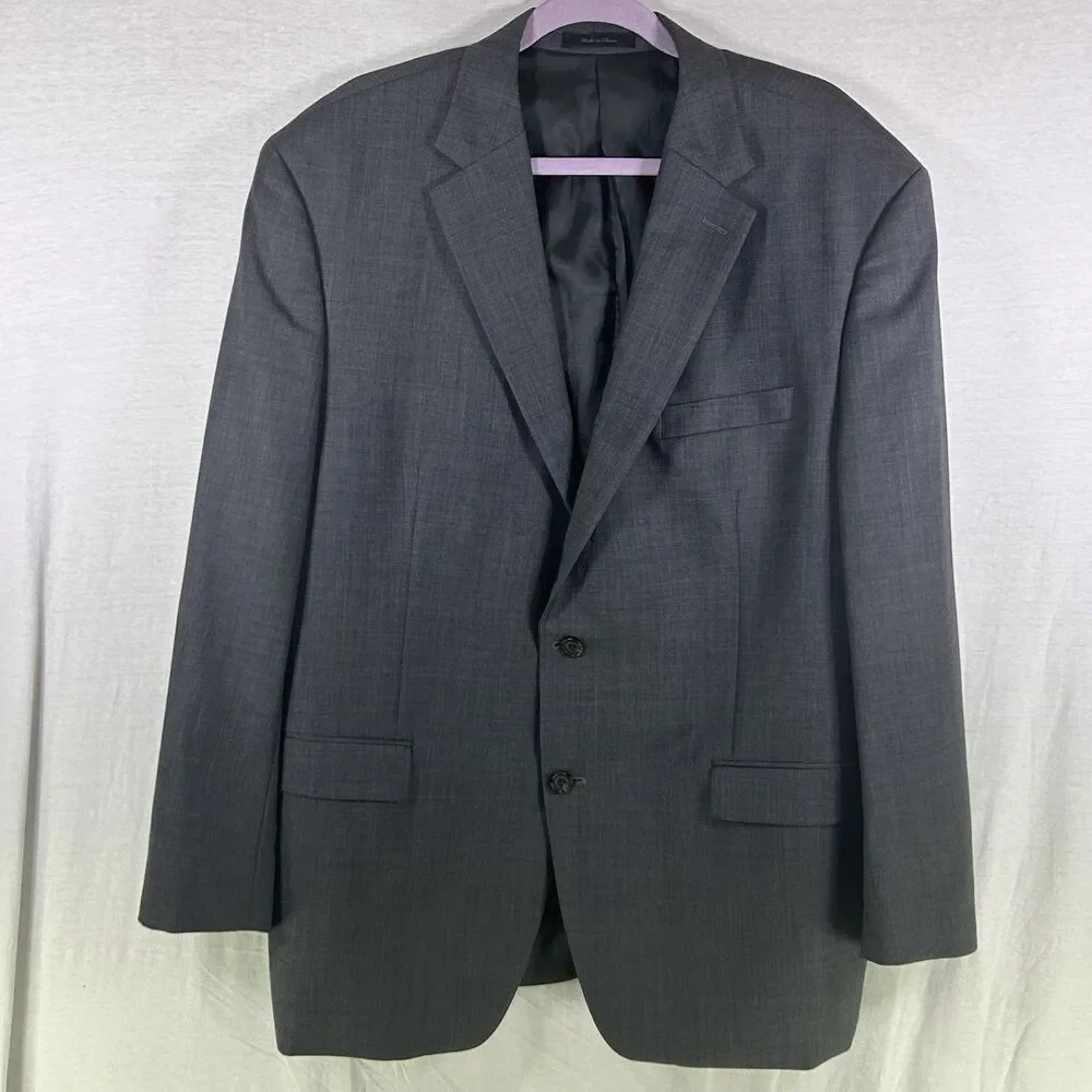 Lauren Ralph Lauren Mens 100% Wool Blazer Sport coat Jacket Size 48R Gray